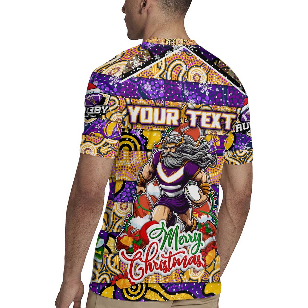 Custom Storm Rugby Merry Christmas Rugby Jersey Indigenous Australian Art