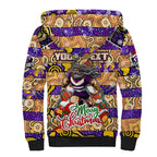 Custom Storm Rugby Merry Christmas Sherpa Hoodie Indigenous Australian Art
