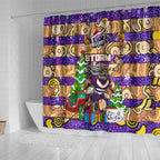 Storm Rugby Merry Christmas Shower Curtain Indigenous Australian Art