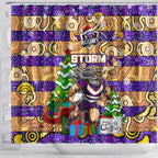Storm Rugby Merry Christmas Shower Curtain Indigenous Australian Art