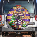 Storm Rugby Merry Christmas Spare Tire Cover Indigenous Australian Art