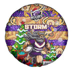 Storm Rugby Merry Christmas Spare Tire Cover Indigenous Australian Art