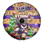 Storm Rugby Merry Christmas Spare Tire Cover Indigenous Australian Art