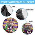Storm Rugby Merry Christmas Spare Tire Cover Indigenous Australian Art