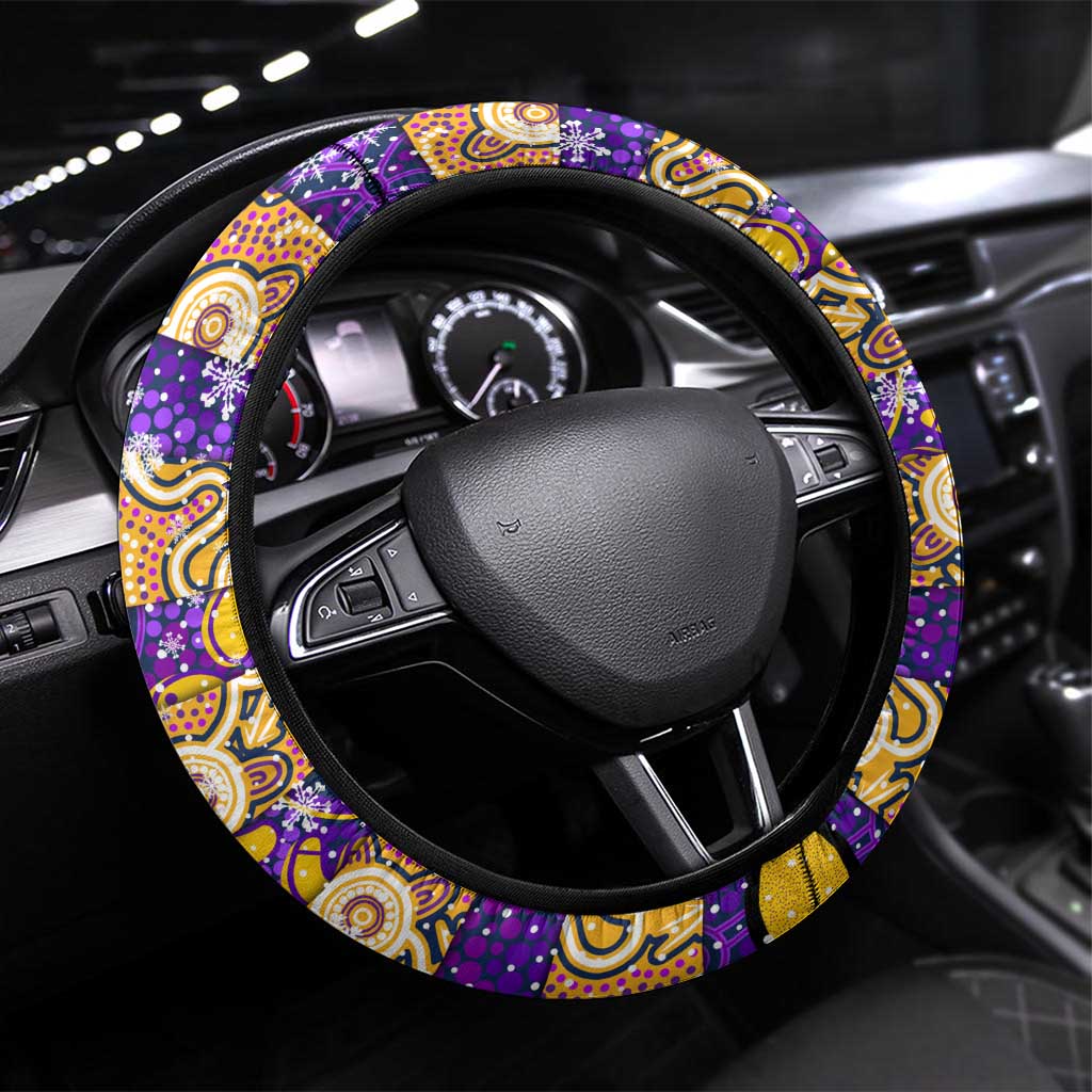 Storm Rugby Merry Christmas Steering Wheel Cover Indigenous Australian Art