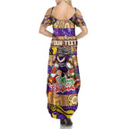 Custom Storm Rugby Merry Christmas Summer Maxi Dress Indigenous Australian Art