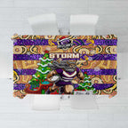 Storm Rugby Merry Christmas Tablecloth Indigenous Australian Art