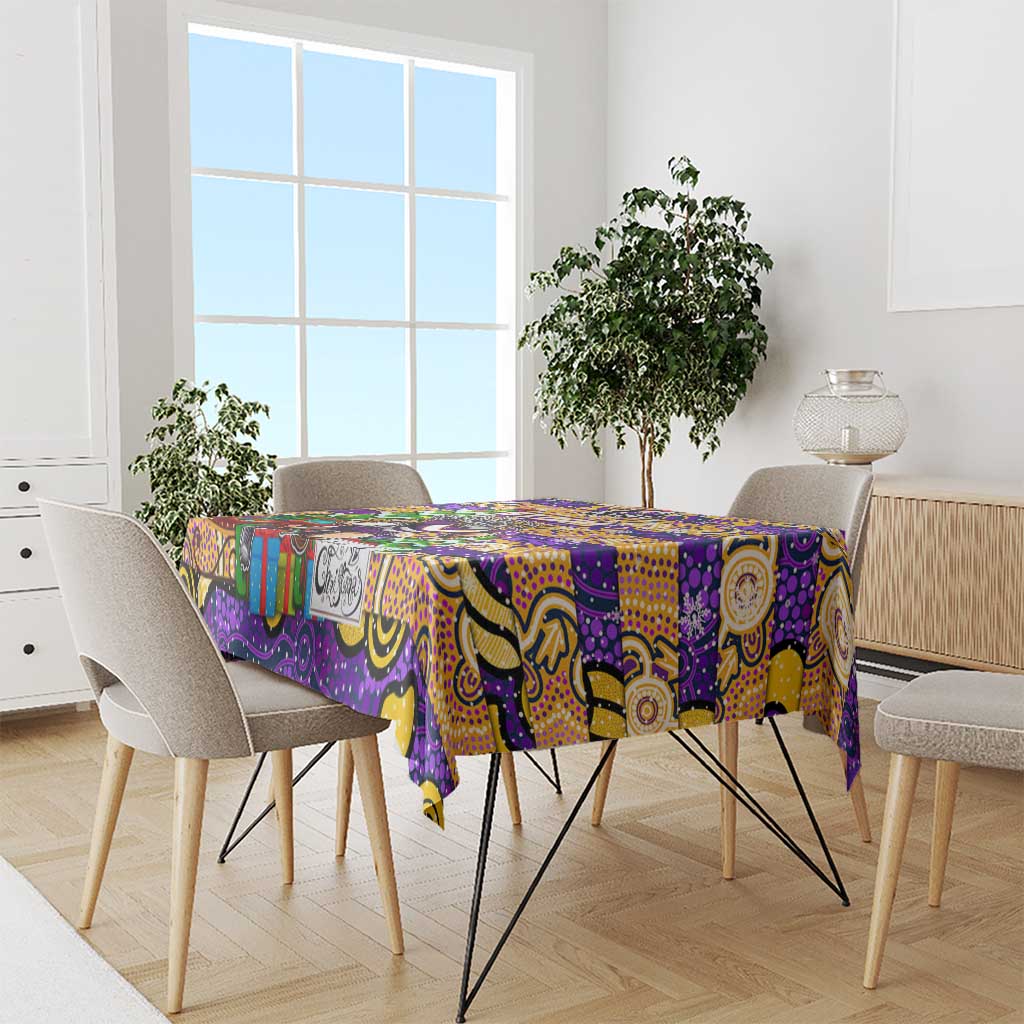 Storm Rugby Merry Christmas Tablecloth Indigenous Australian Art