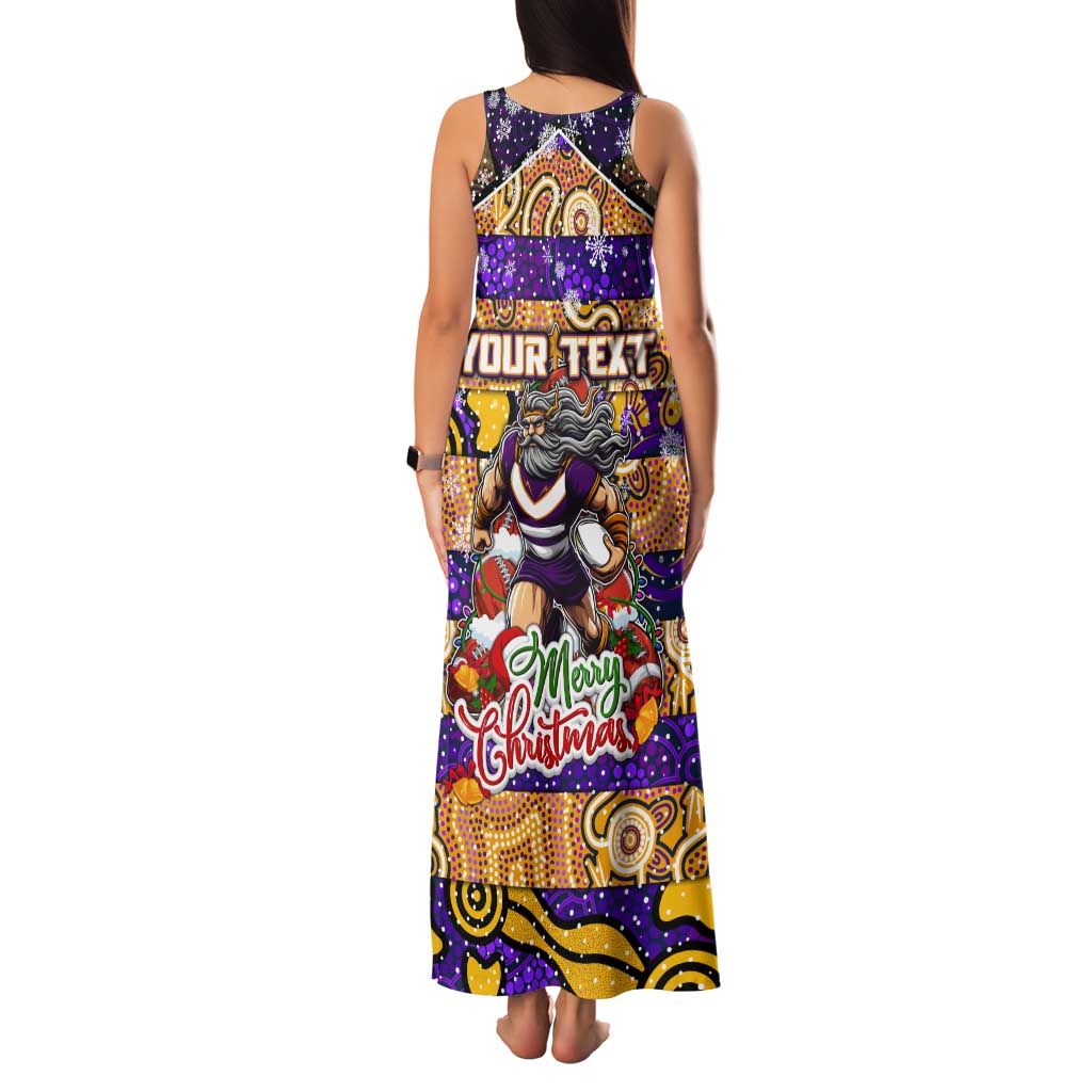 Custom Storm Rugby Merry Christmas Tank Maxi Dress Indigenous Australian Art