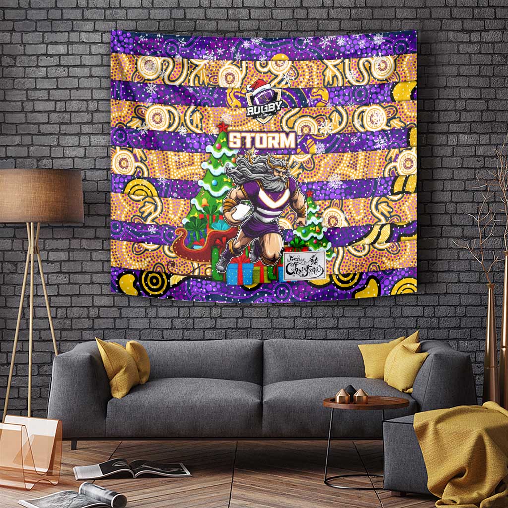 Storm Rugby Merry Christmas Tapestry Indigenous Australian Art