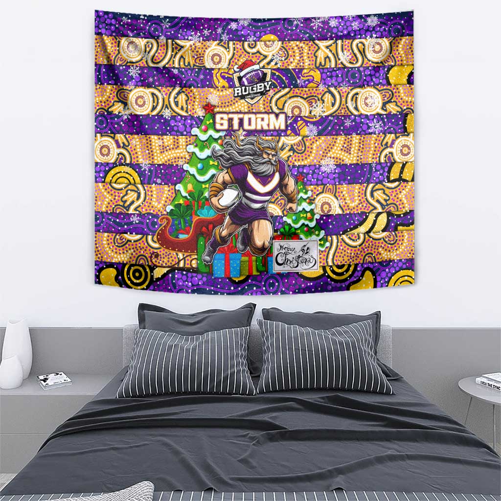 Storm Rugby Merry Christmas Tapestry Indigenous Australian Art