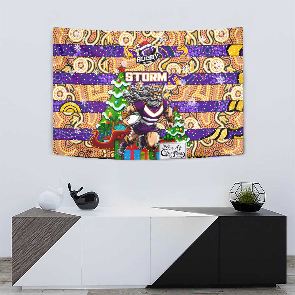 Storm Rugby Merry Christmas Tapestry Indigenous Australian Art