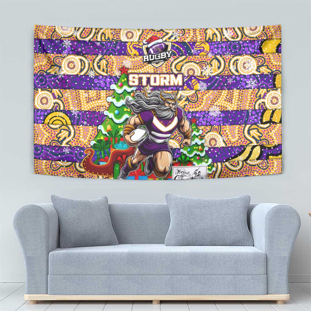 Storm Rugby Merry Christmas Tapestry Indigenous Australian Art