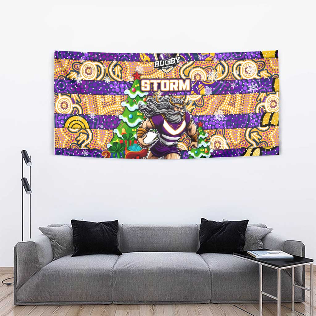 Storm Rugby Merry Christmas Tapestry Indigenous Australian Art