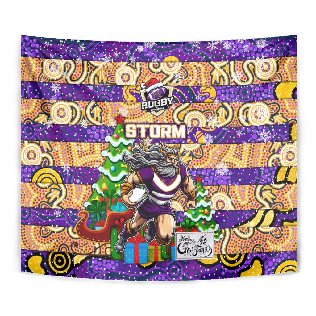 Storm Rugby Merry Christmas Tapestry Indigenous Australian Art