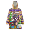 Custom Storm Rugby Merry Christmas Wearable Blanket Hoodie Indigenous Australian Art