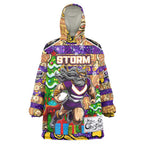 Custom Storm Rugby Merry Christmas Wearable Blanket Hoodie Indigenous Australian Art