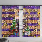 Storm Rugby Merry Christmas Window Curtain Indigenous Australian Art