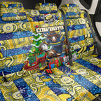 Cowboys Rugby Merry Christmas Back Car Seat Cover Indigenous Australian Art