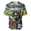 Custom Cowboys Rugby Merry Christmas Baseball Jersey Indigenous Australian Art