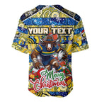 Custom Cowboys Rugby Merry Christmas Baseball Jersey Indigenous Australian Art