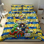 Cowboys Rugby Merry Christmas Bedding Set Indigenous Australian Art