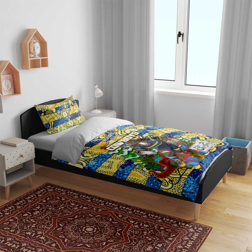 Cowboys Rugby Merry Christmas Bedding Set Indigenous Australian Art