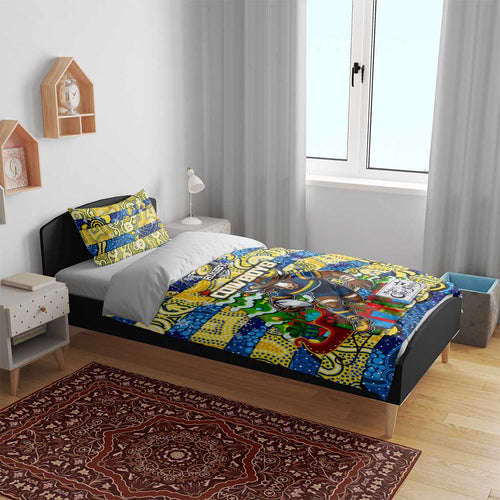 Cowboys Rugby Merry Christmas Bedding Set Indigenous Australian Art