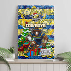 Cowboys Rugby Merry Christmas Canvas Wall Art Indigenous Australian Art