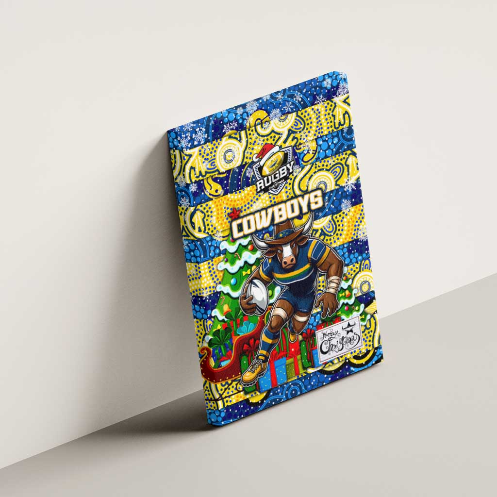 Cowboys Rugby Merry Christmas Canvas Wall Art Indigenous Australian Art