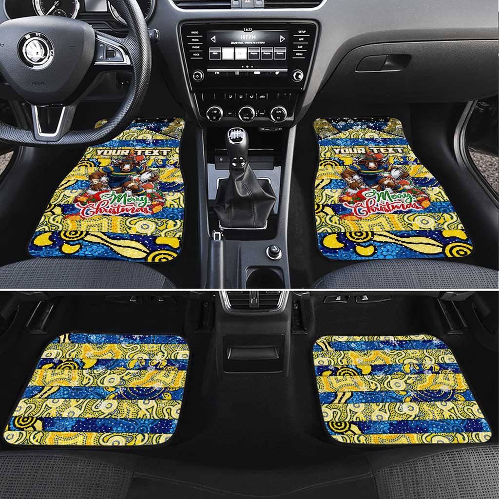 Cowboys Rugby Merry Christmas Car Mats Indigenous Australian Art