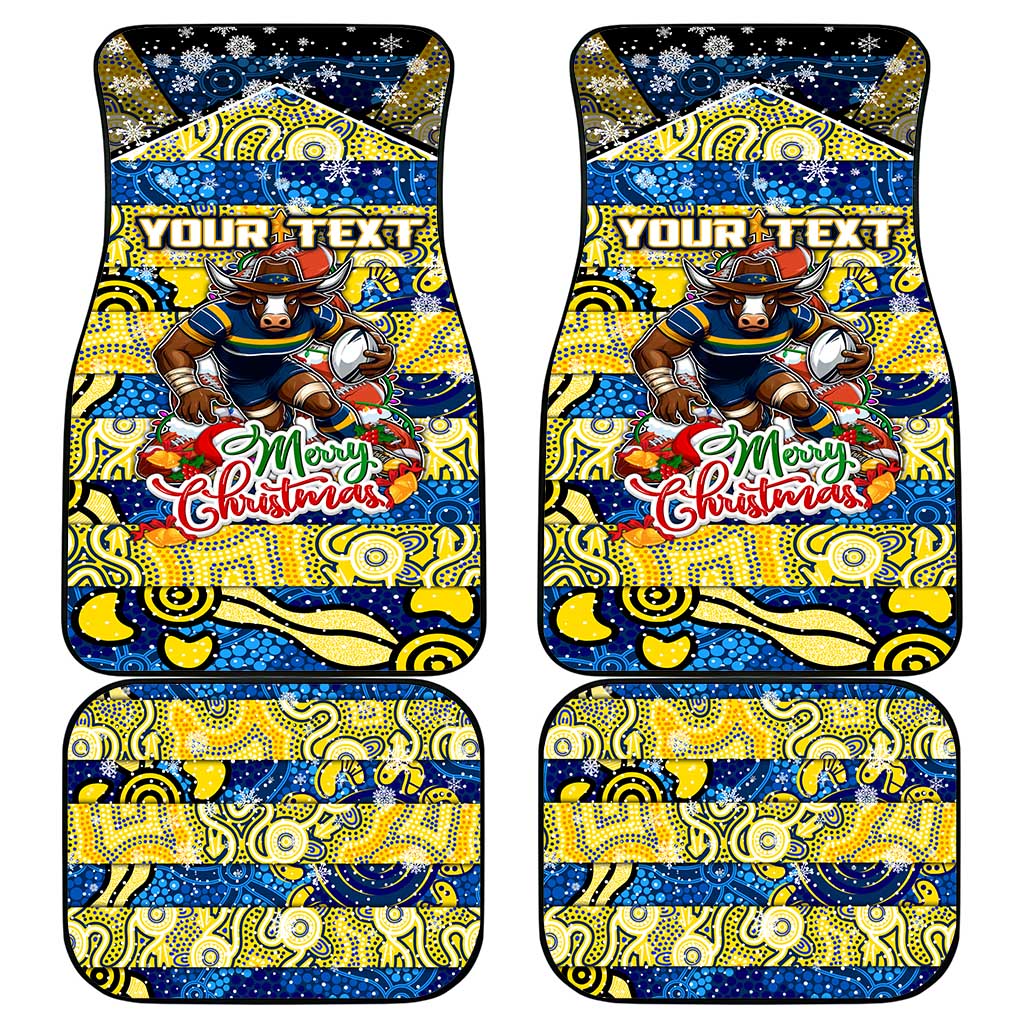 Cowboys Rugby Merry Christmas Car Mats Indigenous Australian Art