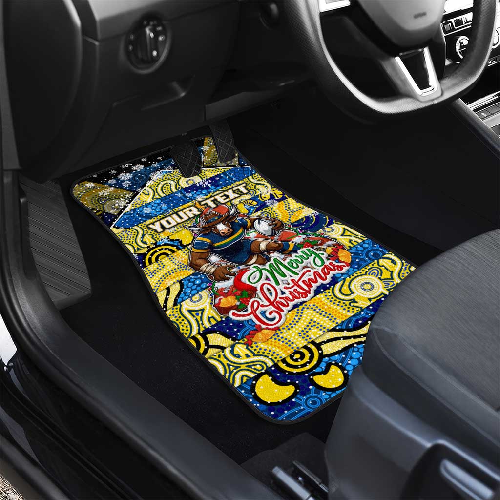 Cowboys Rugby Merry Christmas Car Mats Indigenous Australian Art