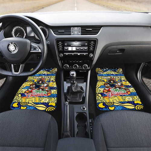 Cowboys Rugby Merry Christmas Car Mats Indigenous Australian Art