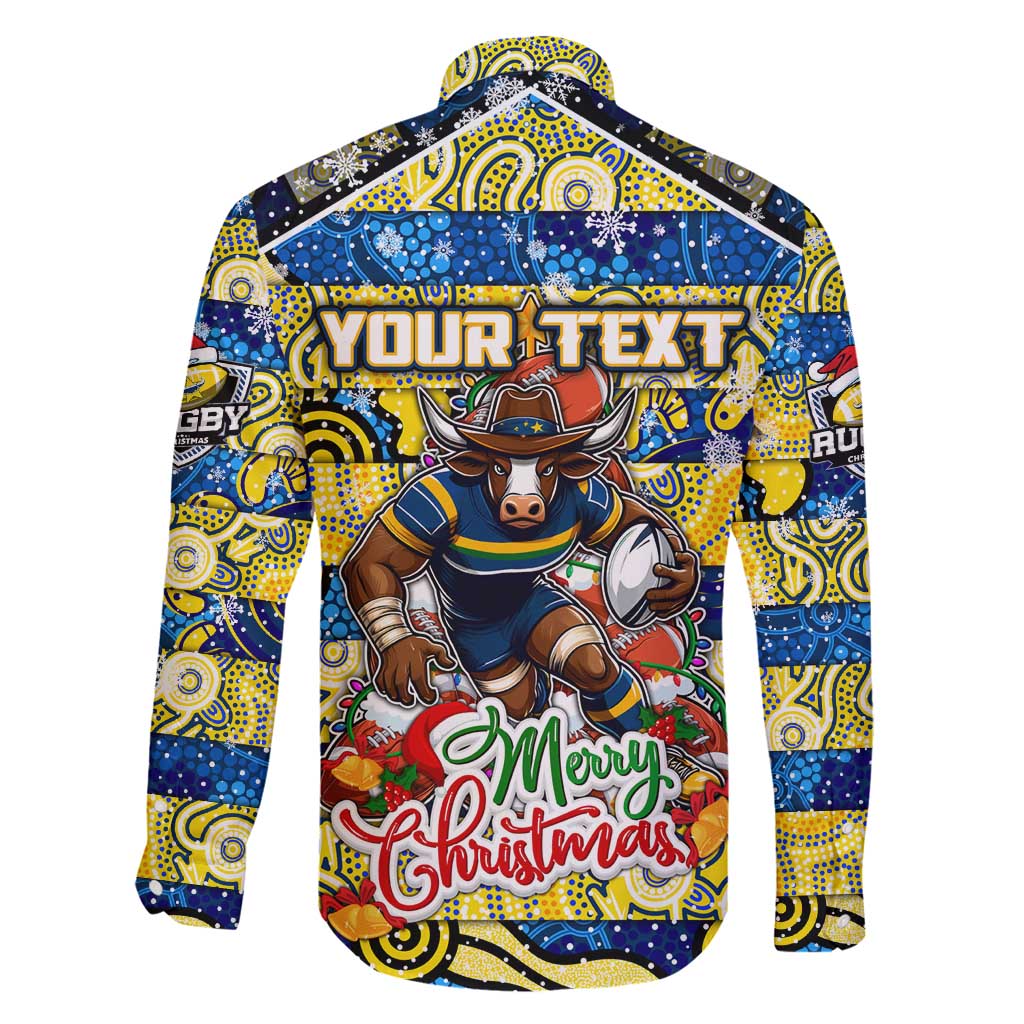 Custom Cowboys Rugby Merry Christmas Family Matching Tank Maxi Dress and Hawaiian Shirt Indigenous Australian Art