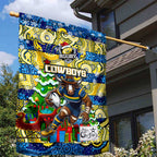 Cowboys Rugby Merry Christmas Garden Flag Indigenous Australian Art