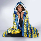 Cowboys Rugby Merry Christmas Hooded Blanket Indigenous Australian Art