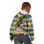 Custom Cowboys Rugby Merry Christmas Kid Hoodie Indigenous Australian Art