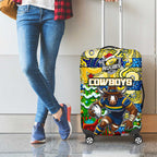 Cowboys Rugby Merry Christmas Luggage Cover Indigenous Australian Art