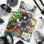 Custom Cowboys Rugby Merry Christmas Men Tank Top Indigenous Australian Art