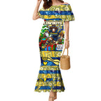 Custom Cowboys Rugby Merry Christmas Mermaid Dress Indigenous Australian Art