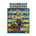Cowboys Rugby Merry Christmas Quilt Bed Set Indigenous Australian Art