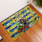 Cowboys Rugby Merry Christmas Rubber Doormat Indigenous Australian Art