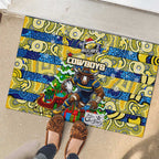 Cowboys Rugby Merry Christmas Rubber Doormat Indigenous Australian Art