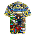 Custom Cowboys Rugby Merry Christmas Rugby Jersey Indigenous Australian Art