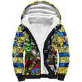 Custom Cowboys Rugby Merry Christmas Sherpa Hoodie Indigenous Australian Art