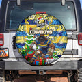 Cowboys Rugby Merry Christmas Spare Tire Cover Indigenous Australian Art