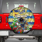 Cowboys Rugby Merry Christmas Spare Tire Cover Indigenous Australian Art