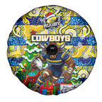 Cowboys Rugby Merry Christmas Spare Tire Cover Indigenous Australian Art