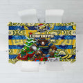 Cowboys Rugby Merry Christmas Tablecloth Indigenous Australian Art